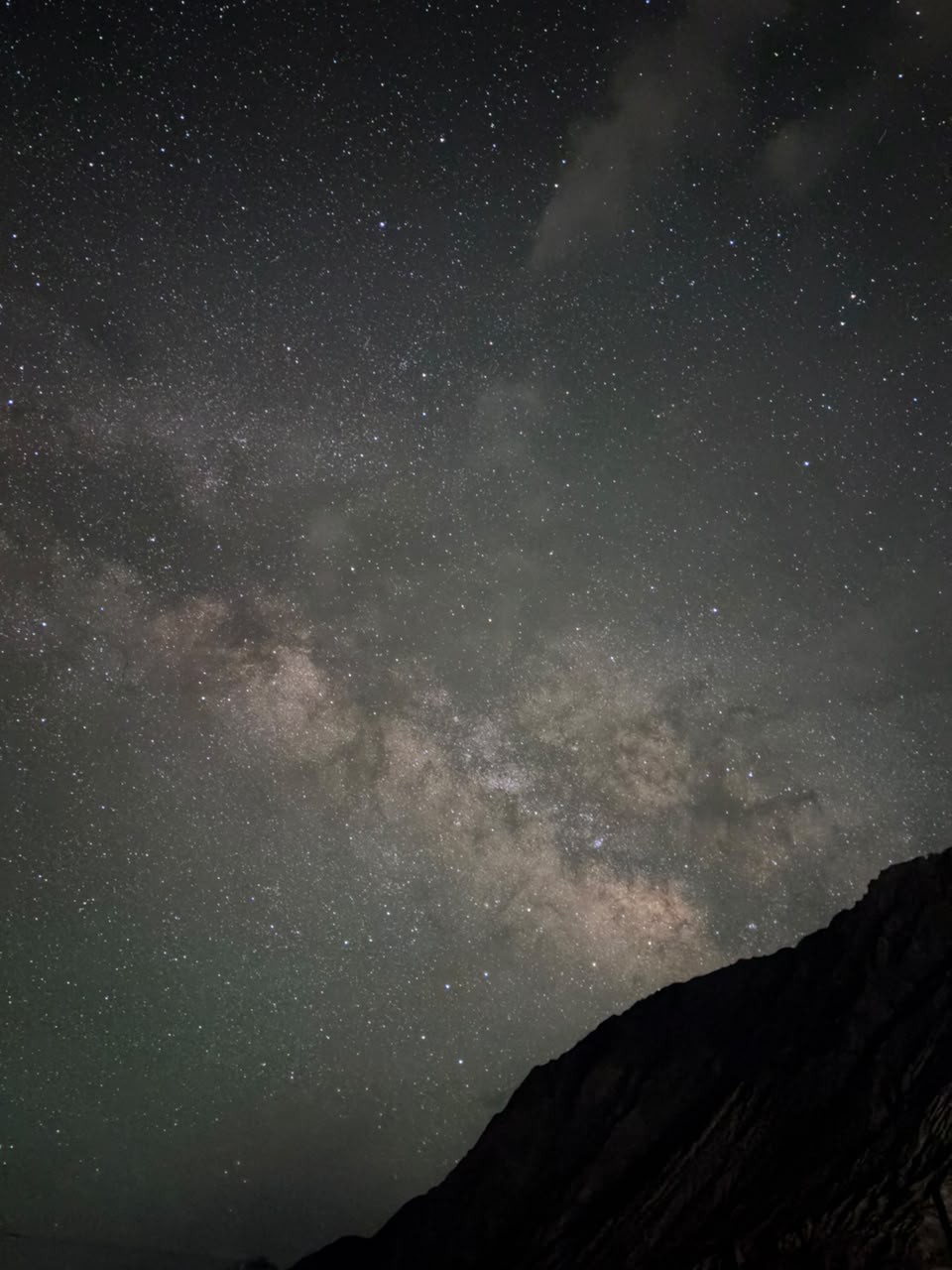 Milky Way core rising over a mountain ridge on a Ladakh stargazing night