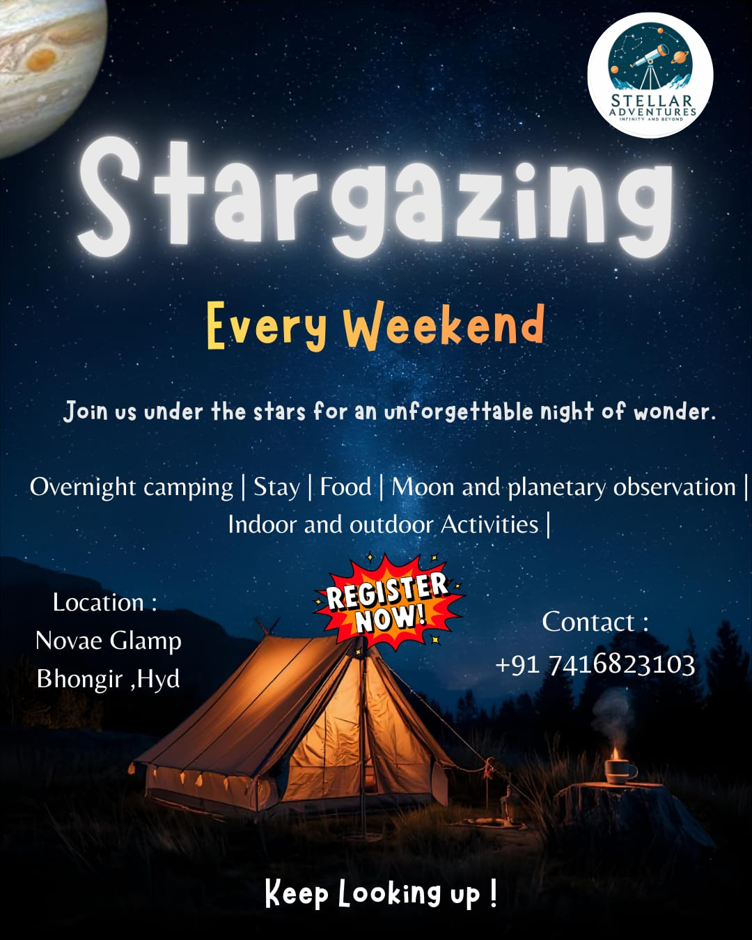 Stellar Adventures stargazing portrait event